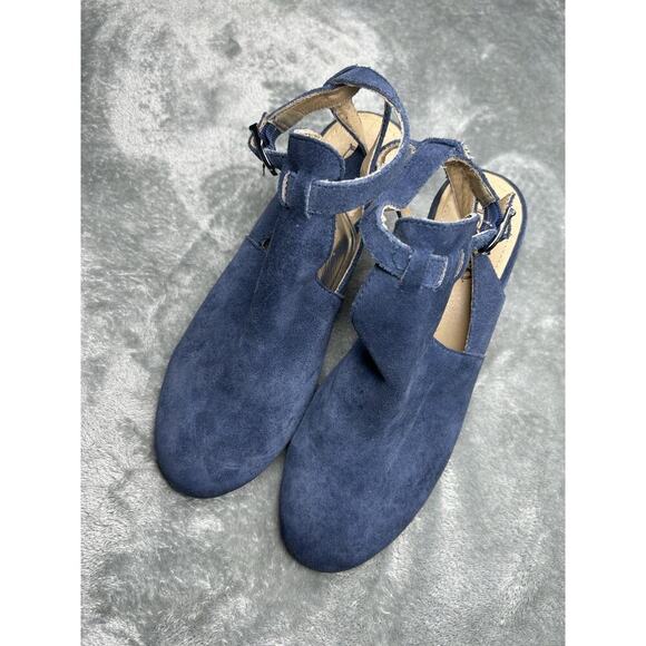 Latigo Simon Blue Leather Suede Bootie Heels Size 8.5 Boho Artsy Colorful - Picture 3 of 9